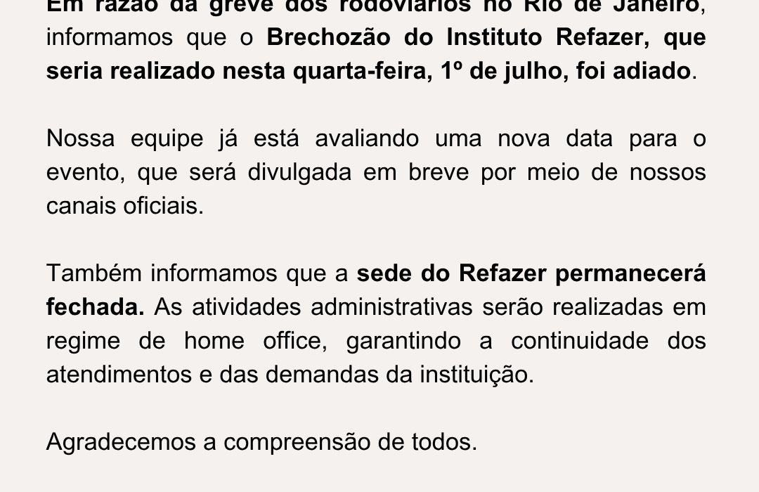 Brechozão adiado