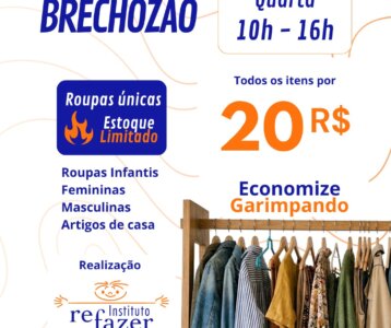 Brechozão do Refazer no dia 05 de agosto.